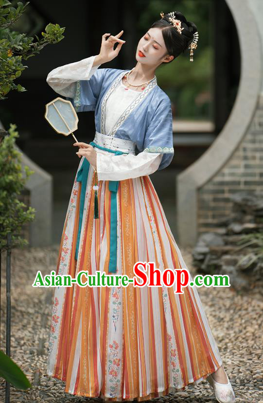 Traditional China Tang Dynasty Historical Clothing Ancient Palace Beauty Hanfu Dress