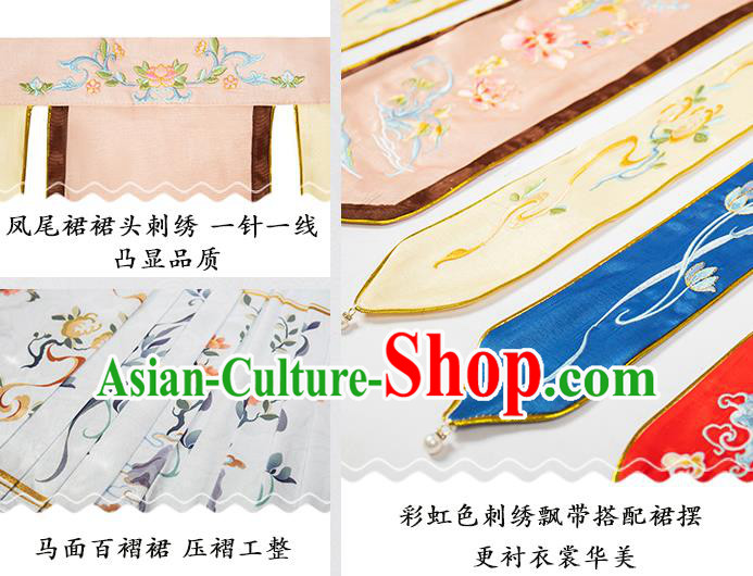 China Ancient Qing Dynasty Rich Beauty Historical Clothing Traditional Embroidered Costumes