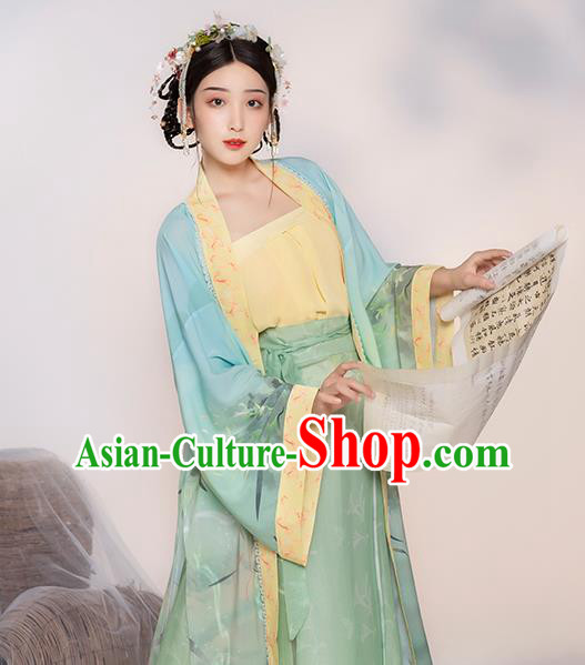 China Traditional Song Dynasty Historical Clothing Ancient Young Lady Hanfu Costume