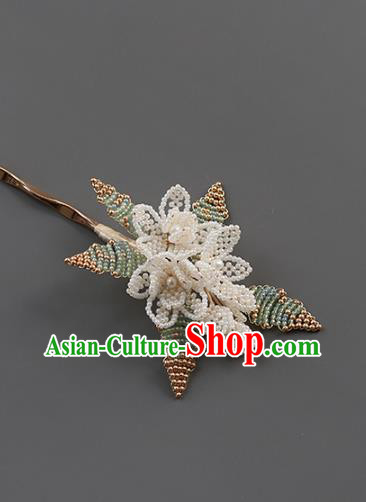 China Classical Beads Jasmine Flower Hair Stick Hair Accessories Traditional Song Dynasty Empress Hairpin