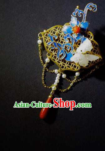 China Handmade Cloisonne Brooch Accessories Traditional Qing Dynasty Agate Breastpin Jewelry