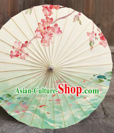 China Classical Dance Umbrella Painting Peach Blossom Oil Paper Umbrella