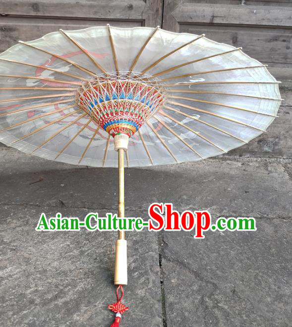 China Painting Fox Umbrella Traditional Oil Paper Umbrella Craft Classical Dance Umbrellas