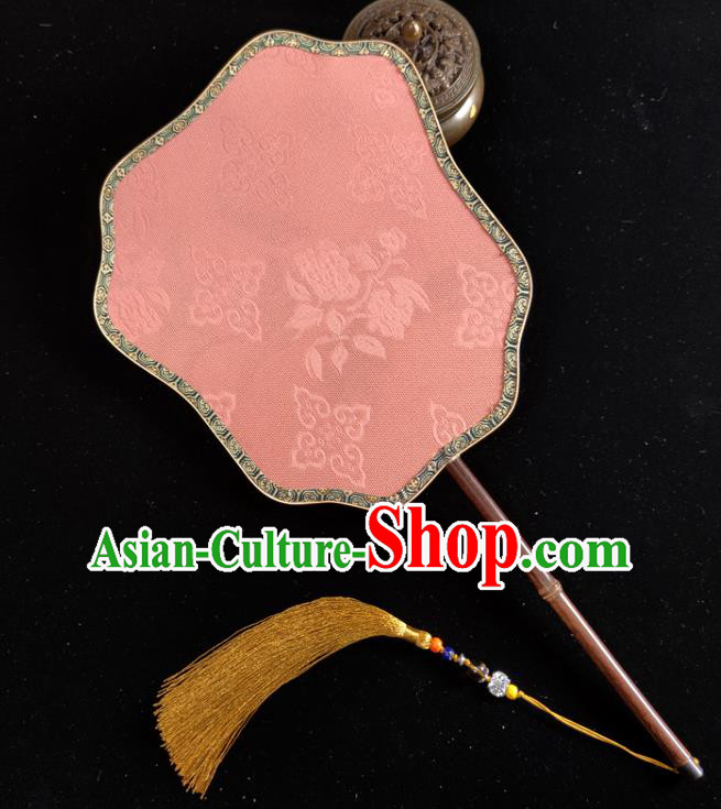 Chinese Traditional Ming Dynasty Palace Fan Handmade Embroidered Silk Fan