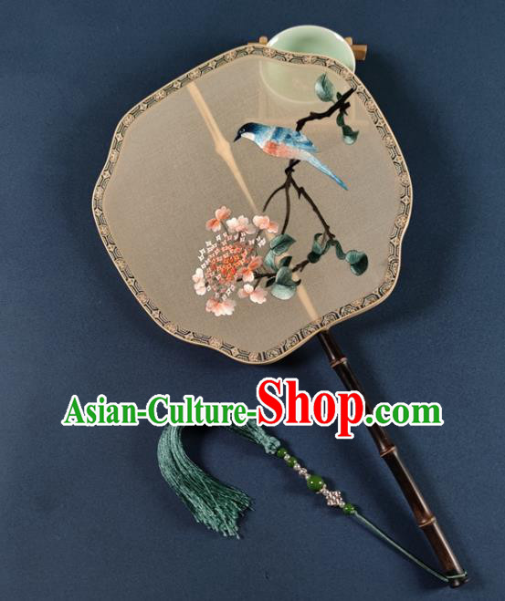 Chinese Traditional Hanfu Silk Fan Handmade Embroidered Palace Fan Ancient Song Dynasty Princess Fan
