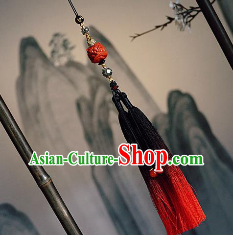 Chinese Classical Cinnabar Tassel Pendant Traditional Hanfu Waist Accessories
