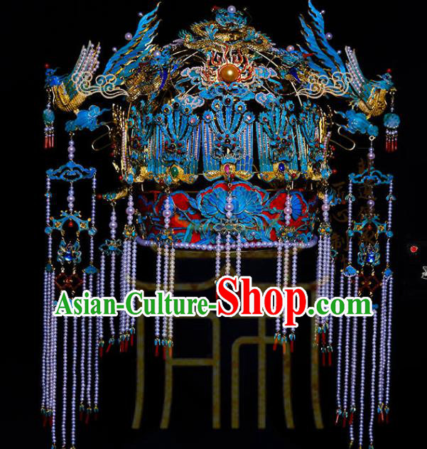 Chinese Traditional Ming Dynasty Wedding Phoenix Coronet Ancient Empress Pearls Hair Accessories