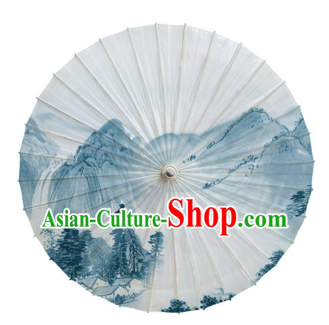 China Classical Landscape Painting Umbrella Handmade Umbrellas Craft Traditional Oil Paper Umbrella