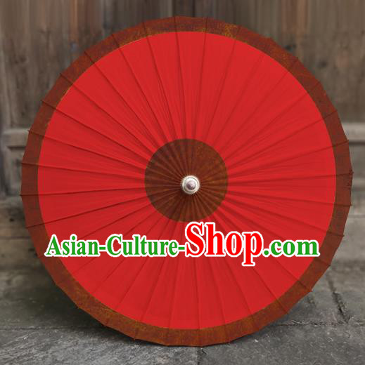 China Traditional Red Oil Paper Umbrella Wedding Bride Umbrella Handmade Classical Dance Umbrella Craft