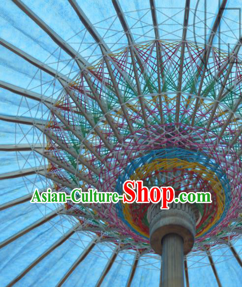China Classical Light Blue Umbrella Umbrella Handmade Umbrellas Craft Traditional Dance Oil Paper