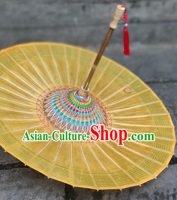 China Traditional Yellow Oil Paper Umbrella Handmade Classical Jiangnan Umbrellas