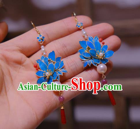 Chinese Traditional Agate Earrings Culture Jewelry Ancient Qing Dynasty Empress Ear Accessories