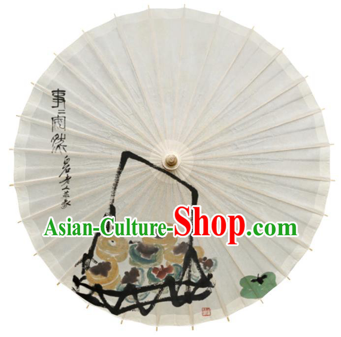 China Traditional Ink Painting Persimmon Umbrella Handmade Cheongsam Dance Oil Paper Umbrella