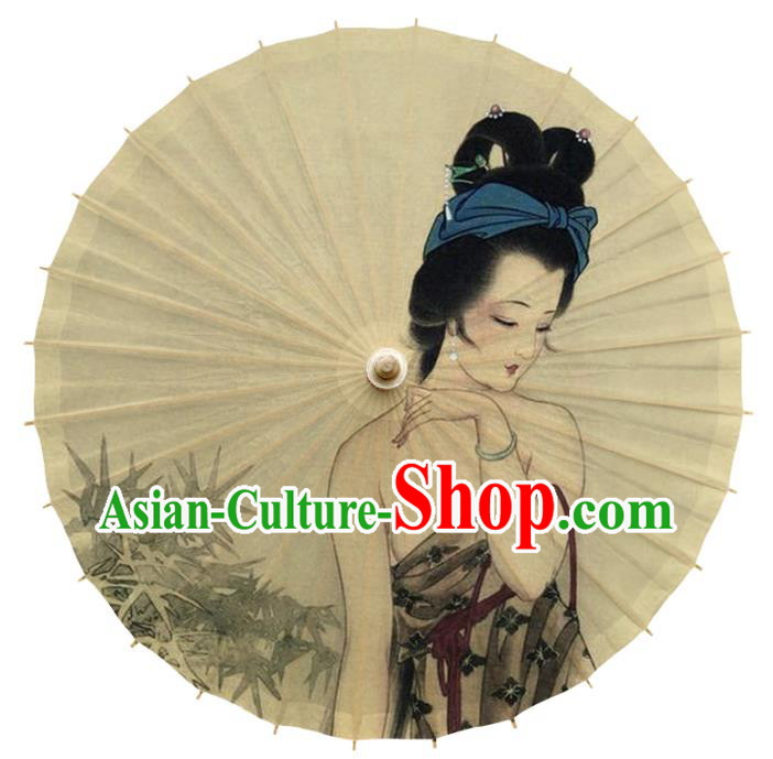 China Handmade Printing Beauty Oil Paper Umbrella Traditional Stage Show Umbrella