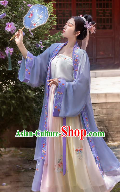 China Traditional Song Dynasty Imperial Consort Historical Costumes Ancient Court Beauty Hanfu Dress