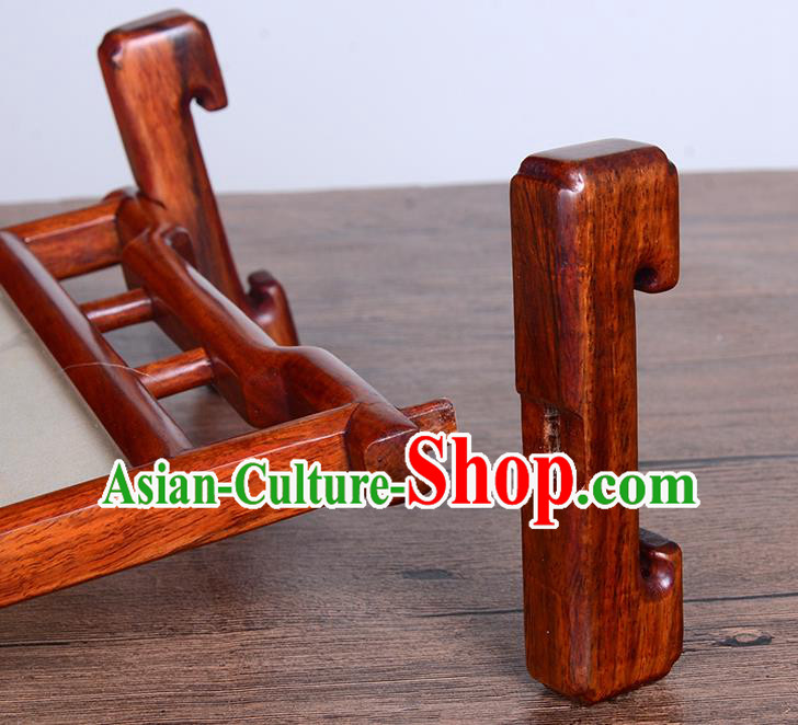 Chinese Handmade Rosewood Table Ornament Traditional Suzhou Embroidery Desk Screen