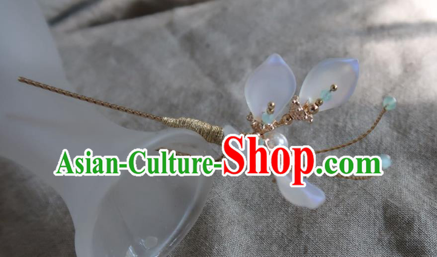 China Handmade Hanfu Moonshine Butterfly Hairpin Traditional Ancient Ming Dynasty Hair Clip