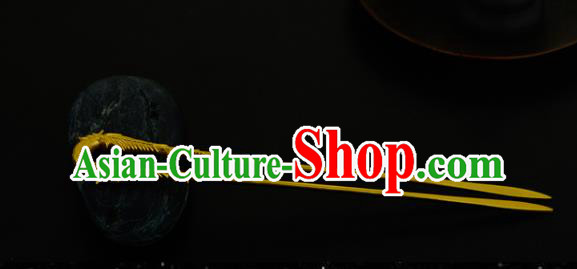 China Ancient Palace Lady Golden Bamboo Hairpin Handmade Traditional Song Dynasty Princess Hair Stick