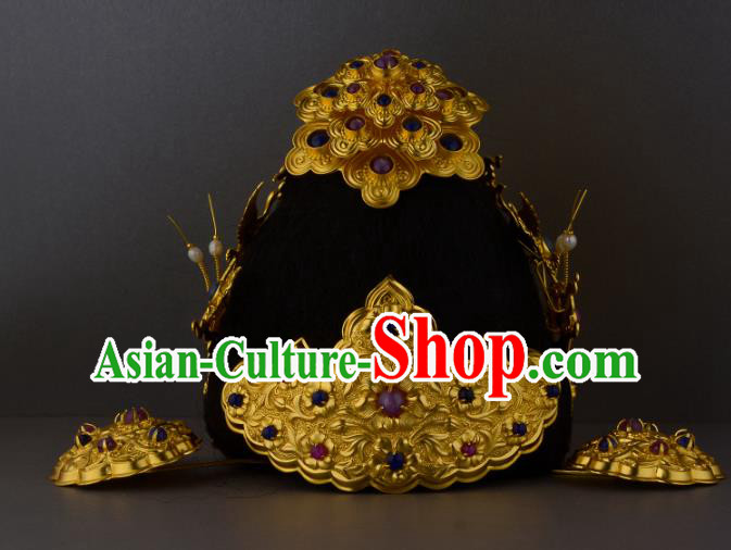China Ancient Empress Hair Jewelry Handmade Traditional Ming Dynasty Queen Headdress Complete Set