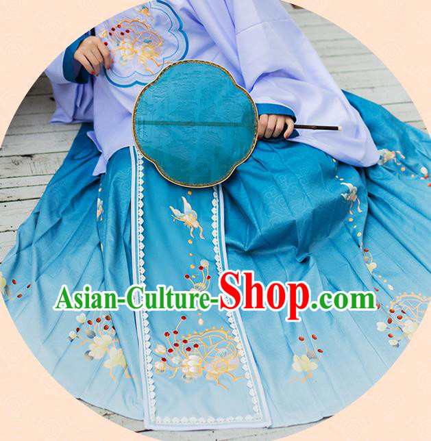 China Ancient Young Lady Hanfu Dress Traditional Ming Dynasty Female Clothing