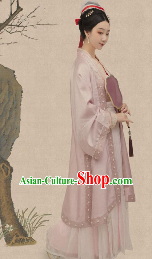 Traditional China Song Dynasty Court Lady Historical Costumes Ancient Imperial Consort Hanfu Clothing Complete Set