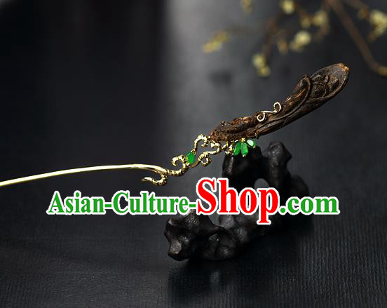 China Handmade Eaglewood Hairpin Traditional Cheongsam Mangnolia Hair Stick