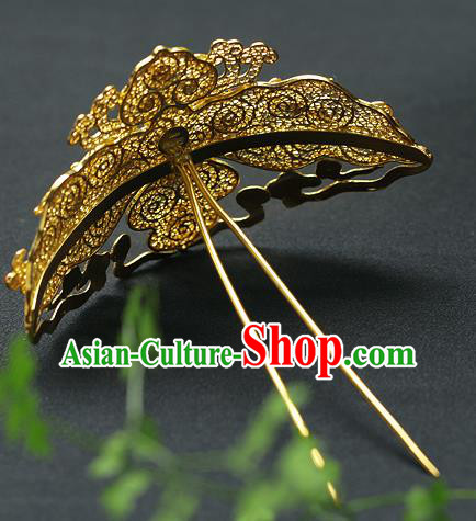 China Ancient Court Woman Gems Hair Jewelry Traditional Ming Dynasty Empress Filigree Hair Crown