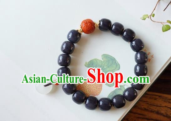 Chinese Traditional Jadeite Wristlet Accessories Handmade Purple Jade Bracelet