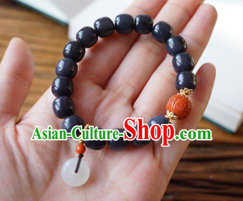 Chinese Traditional Jadeite Wristlet Accessories Handmade Purple Jade Bracelet