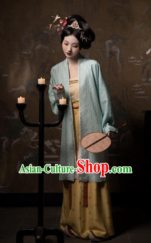 China Ancient Patrician Woman Hanfu Costumes Traditional Song Dynasty Female Historical Clothing