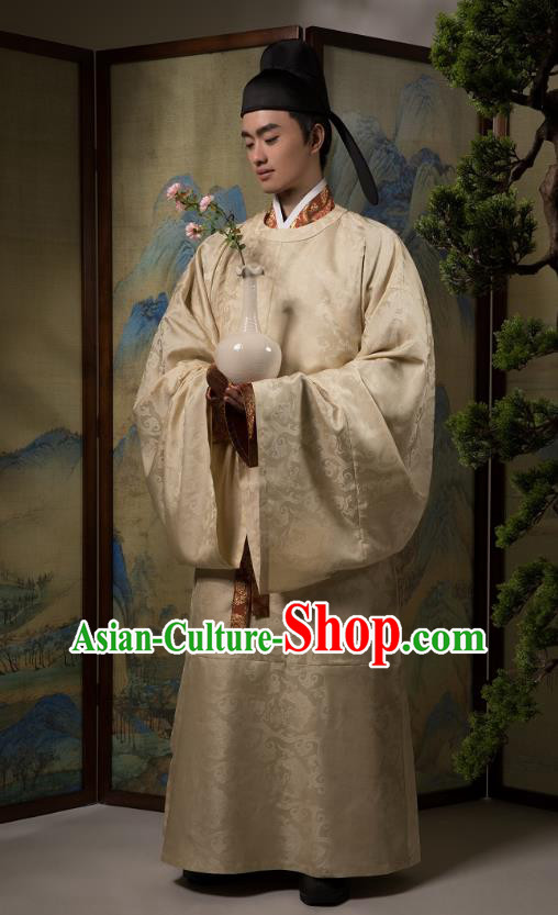 China Ancient Nobility Childe Hanfu Robe Traditional Song Dynasty Scholar Historical Costume for Men