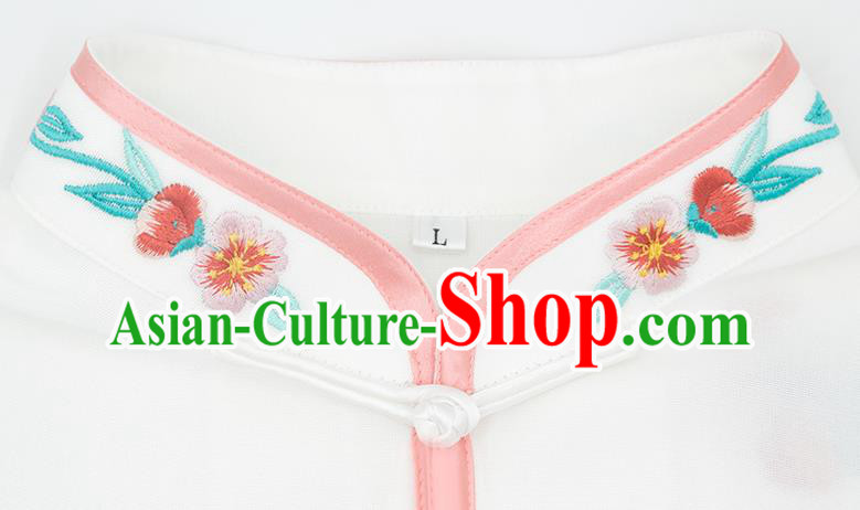 China Kung Fu Costume Tai Chi Clothing Printing White Flax Uniforms