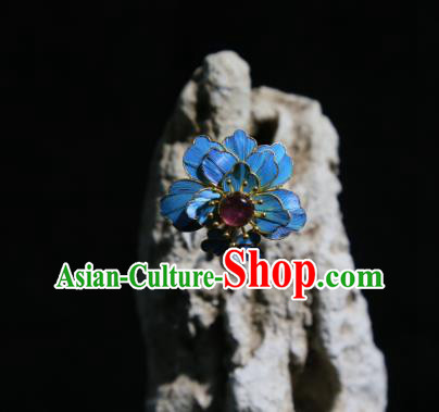 Chinese Handmade Plum Blossom Hairpin Traditional Hair Jewelry Ancient Qing Dynasty Princess Amethyst Hair Stick