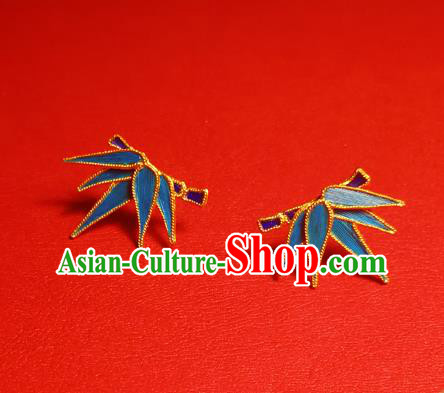 Chinese Traditional Cheongsam Earrings Jewelry National Bamboo Leaf Ear Accessories