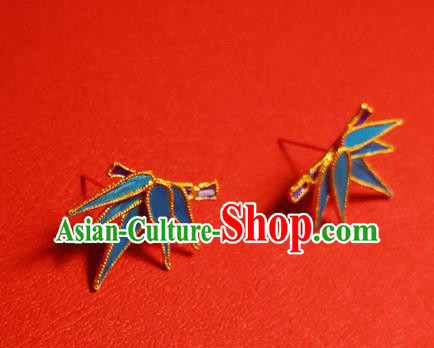 Chinese Traditional Cheongsam Earrings Jewelry National Bamboo Leaf Ear Accessories