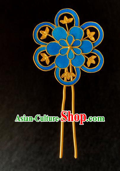 China Traditional Hair Accessories Flower Hair Stick Handmade Qing Dynasty Court Lady Hairpin