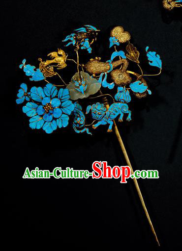 China Ancient Qing Dynasty Empress Hair Stick Traditional Handmade Hairpin Palace Lady Hair Accessories