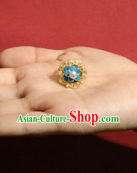 Handmade Chinese Wedding Ring Accessories Traditional Ancient Bride Pearl Circlet Jewelry