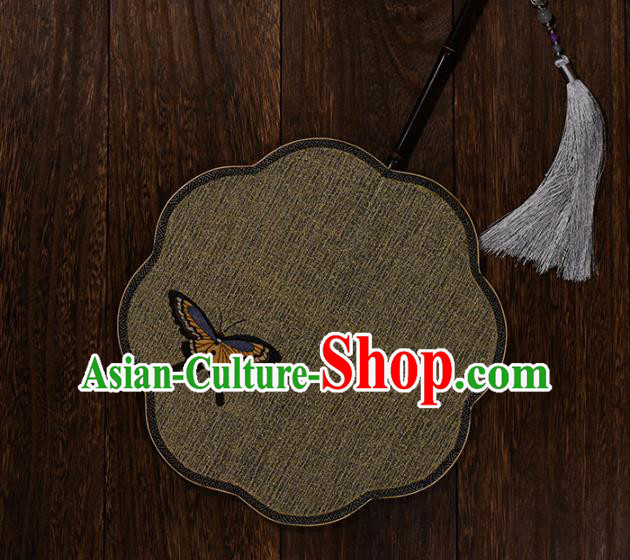 Handmade Chinese Silk Fan Traditional Hanfu Fan Ancient Song Dynasty Princess Butterfly Palace Fan