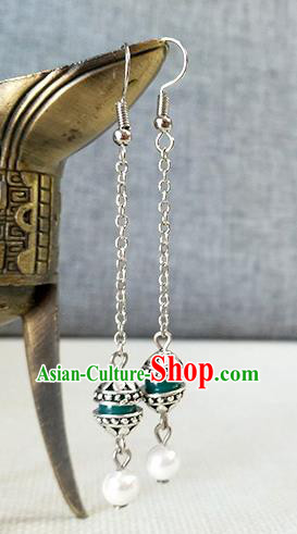 Chinese Classical Han Dynasty Palace Lady Ear Accessories Ancient Imperial Consort Silver Earrings