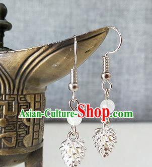 Chinese Ming Dynasty Swordswoman Ear Accessories Ancient Young Lady Argent Earrings