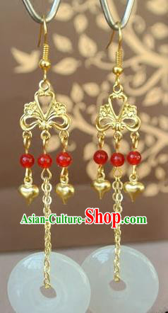 Chinese Tang Dynasty Court Beauty Ear Accessories Ancient Imperial Consort Xiao Jade Earrings