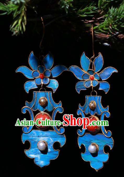 Chinese Ancient Qing Dynasty Ear Accessories Classical Cheongsam Pearls Earrings Jewelry