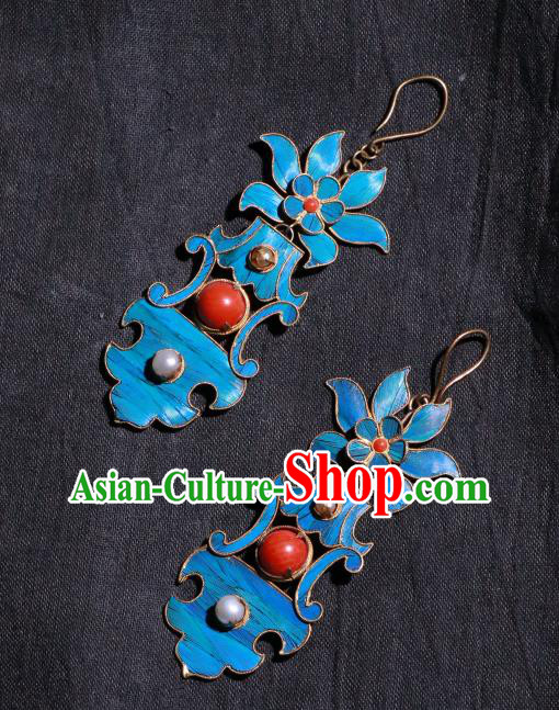 Chinese Ancient Qing Dynasty Ear Accessories Classical Cheongsam Pearls Earrings Jewelry