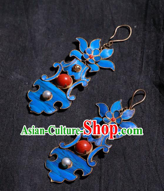Chinese Ancient Qing Dynasty Ear Accessories Classical Cheongsam Pearls Earrings Jewelry