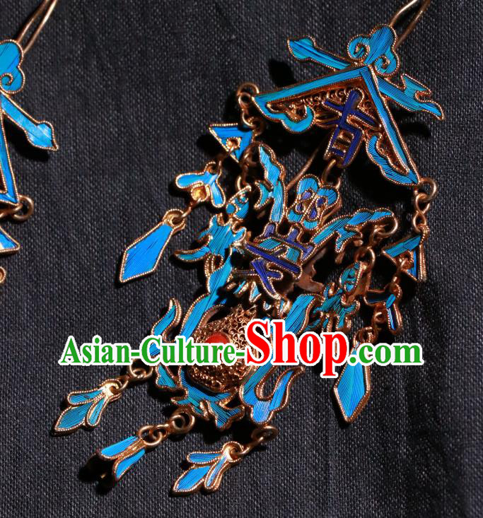 Chinese Classical Cheongsam Jewelry Ancient Qing Dynasty Ear Accessories Filigree Earrings