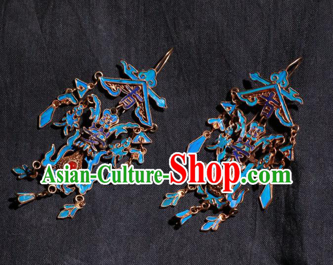 Chinese Classical Cheongsam Jewelry Ancient Qing Dynasty Ear Accessories Filigree Earrings
