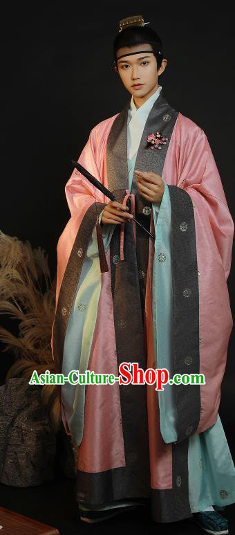 China Ancient Ming Dynasty Taoist Historical Clothing Priest Frock Full Set for Men
