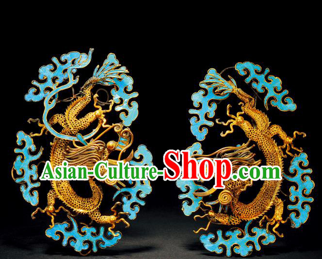 China Ancient Ming Dynasty Empress Dragon Hair Stick Traditional Handmade Hairpin Hair Accessories