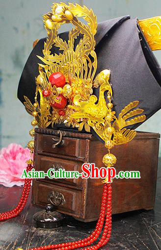 China Traditional Qing Dynasty Manchu Queen Hat Ancient Imperial Empress Great Wing Headwear